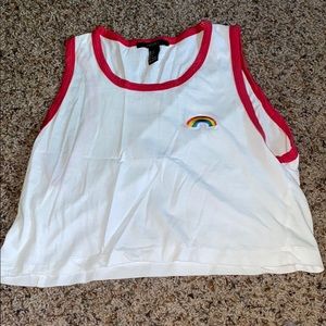 women’s cropped tank top with rainbow on the side